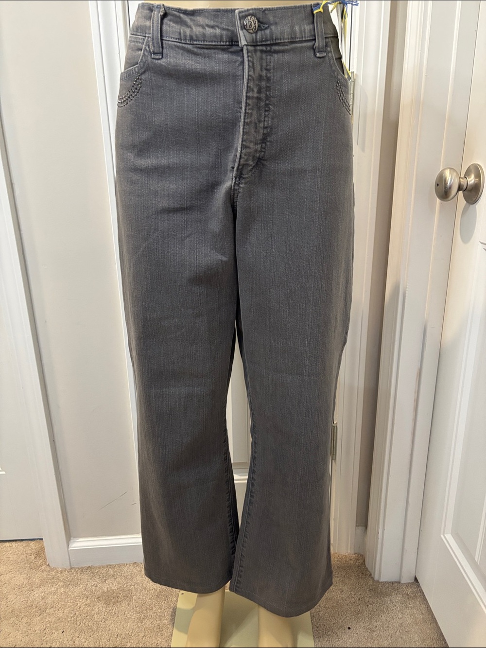Not Your Daughters Women's Boot Cut Jeans in Charcoal Size 16 New With Tags